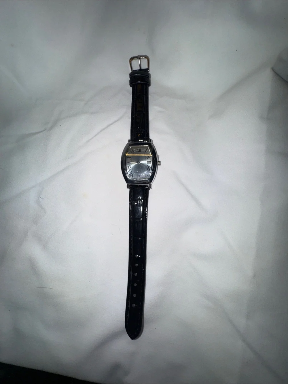 Classic Black Leather Strap His AND Hers Watches 2-for 1 with Silver-Tone Case